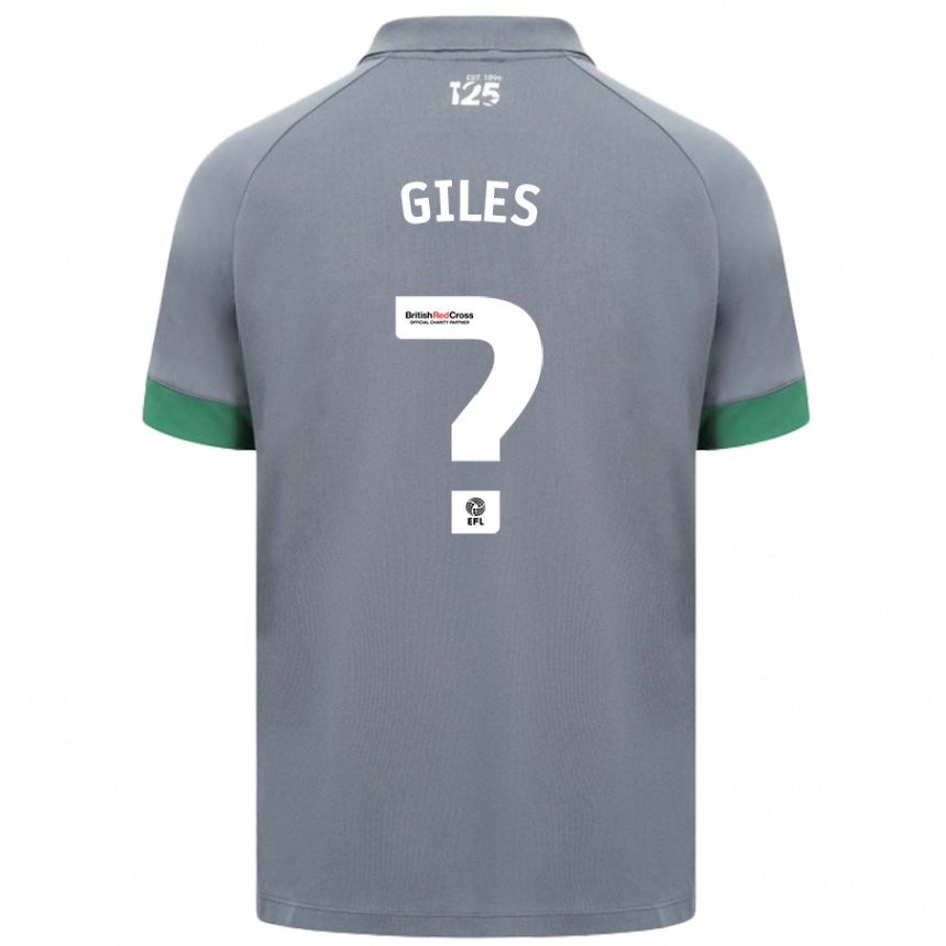 Kids Football Luey Giles #0 Dark Gray Away Jersey 2024/25 T-Shirt Nz