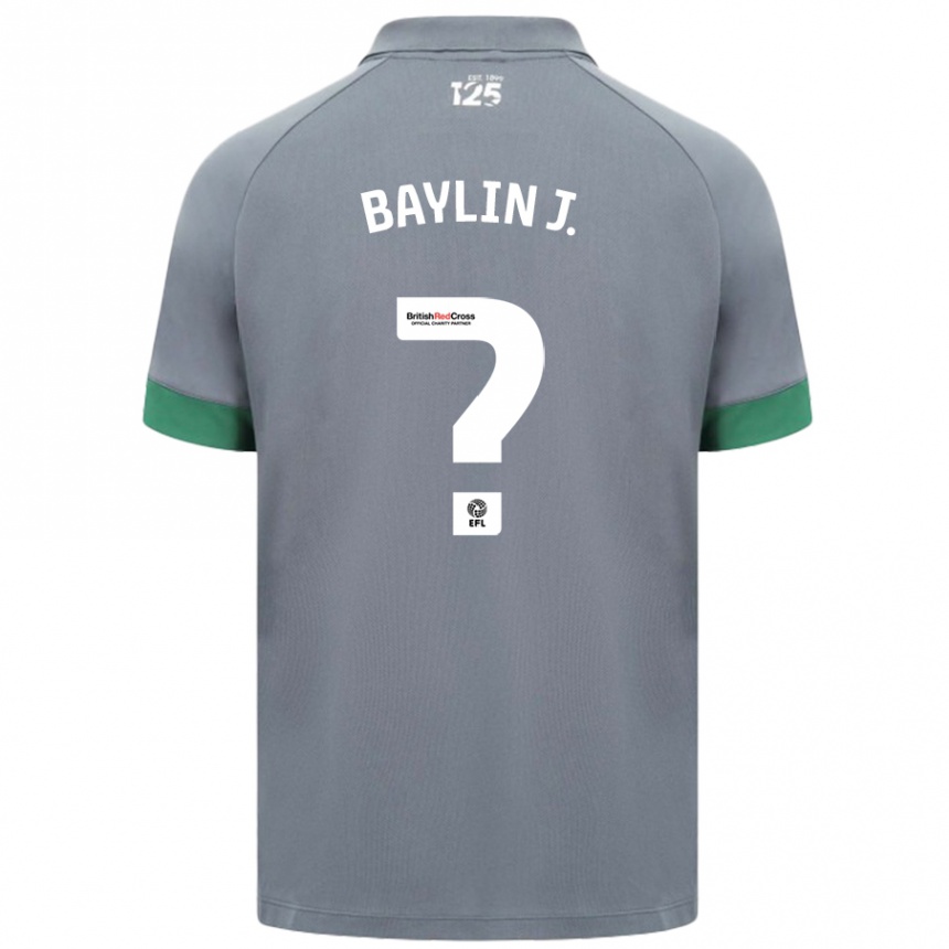 Kids Football Baylin Johnson #0 Dark Gray Away Jersey 2024/25 T-Shirt Nz