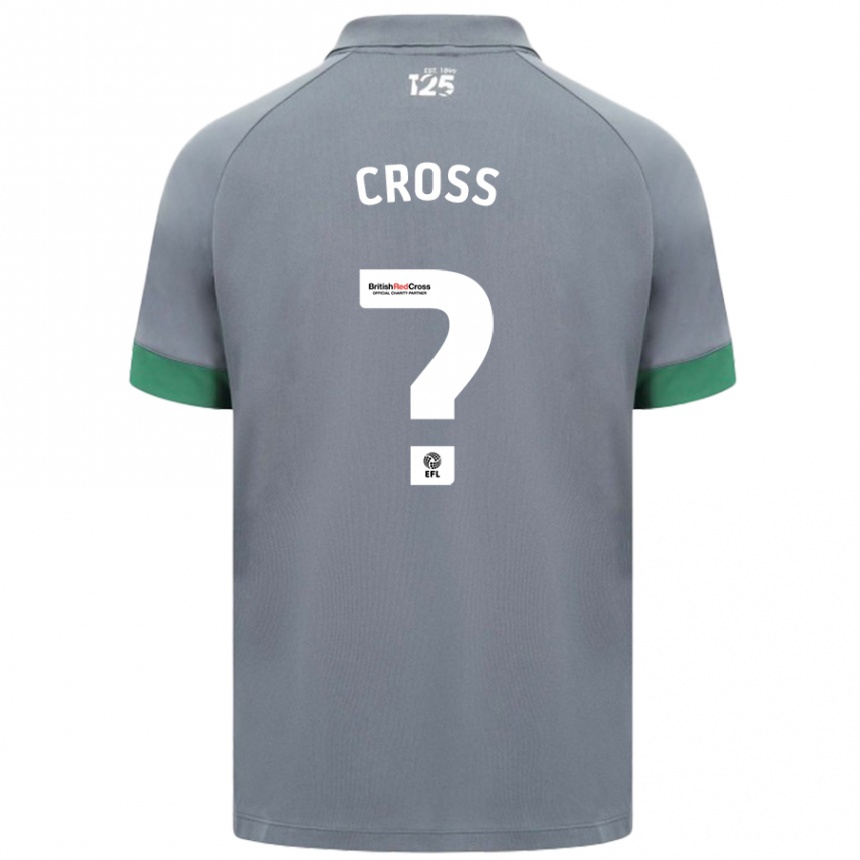 Kids Football Alex Cross #0 Dark Gray Away Jersey 2024/25 T-Shirt Nz