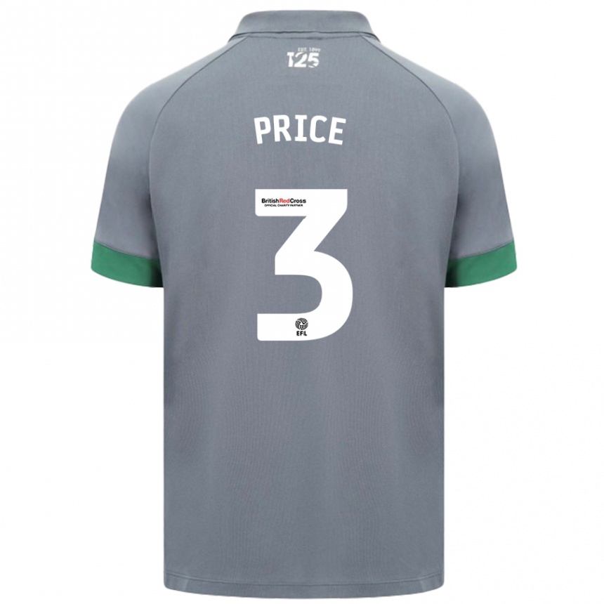 Kids Football Ffion Price #3 Dark Gray Away Jersey 2024/25 T-Shirt Nz