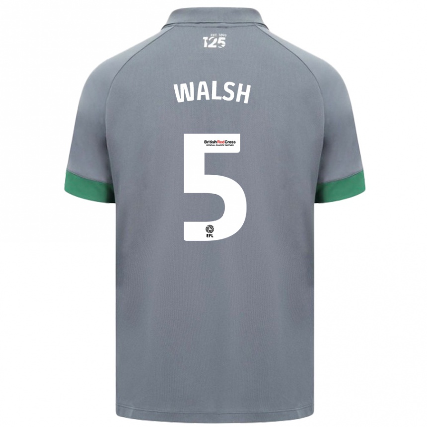 Kids Football Siobhan Walsh #5 Dark Gray Away Jersey 2024/25 T-Shirt Nz