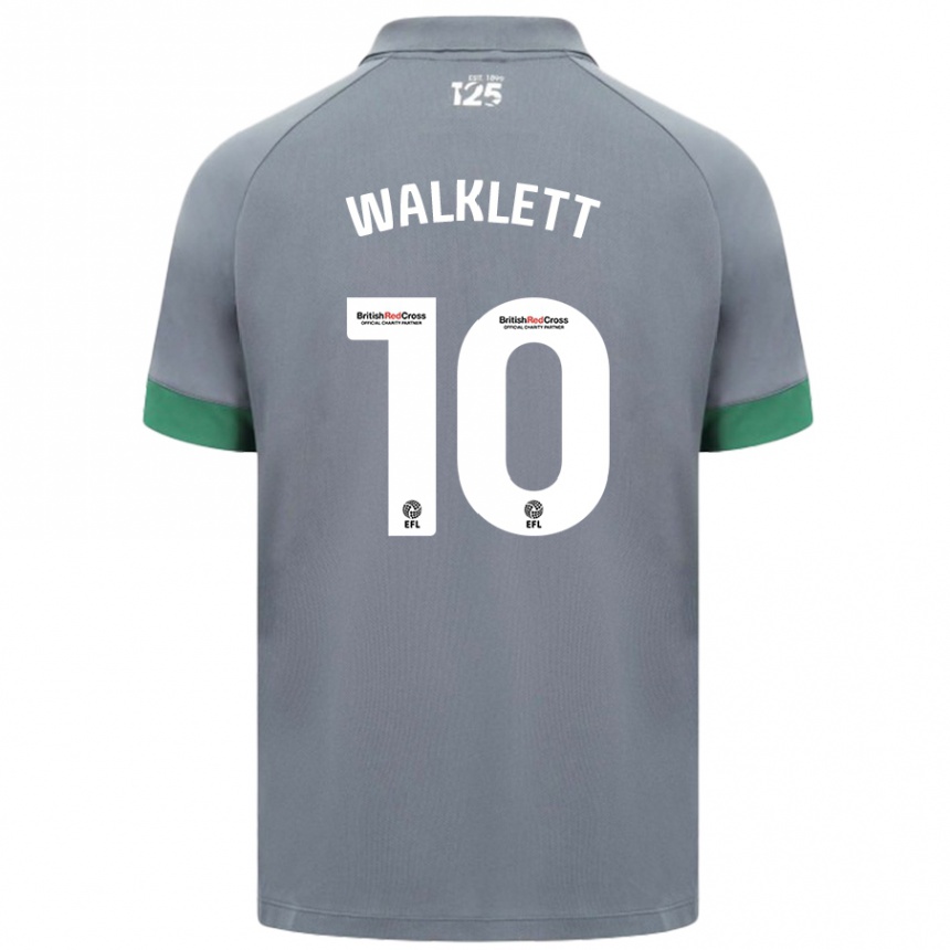 Kids Football Kerry Walklett #10 Dark Gray Away Jersey 2024/25 T-Shirt Nz