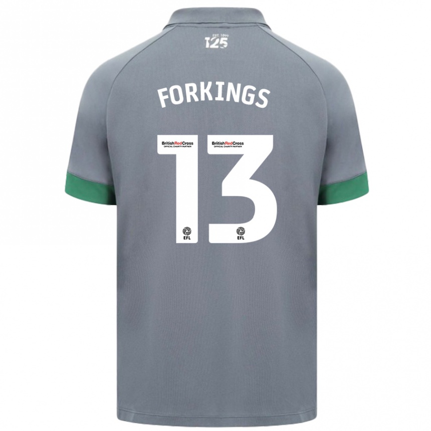 Kids Football Amelia Forkings #13 Dark Gray Away Jersey 2024/25 T-Shirt Nz