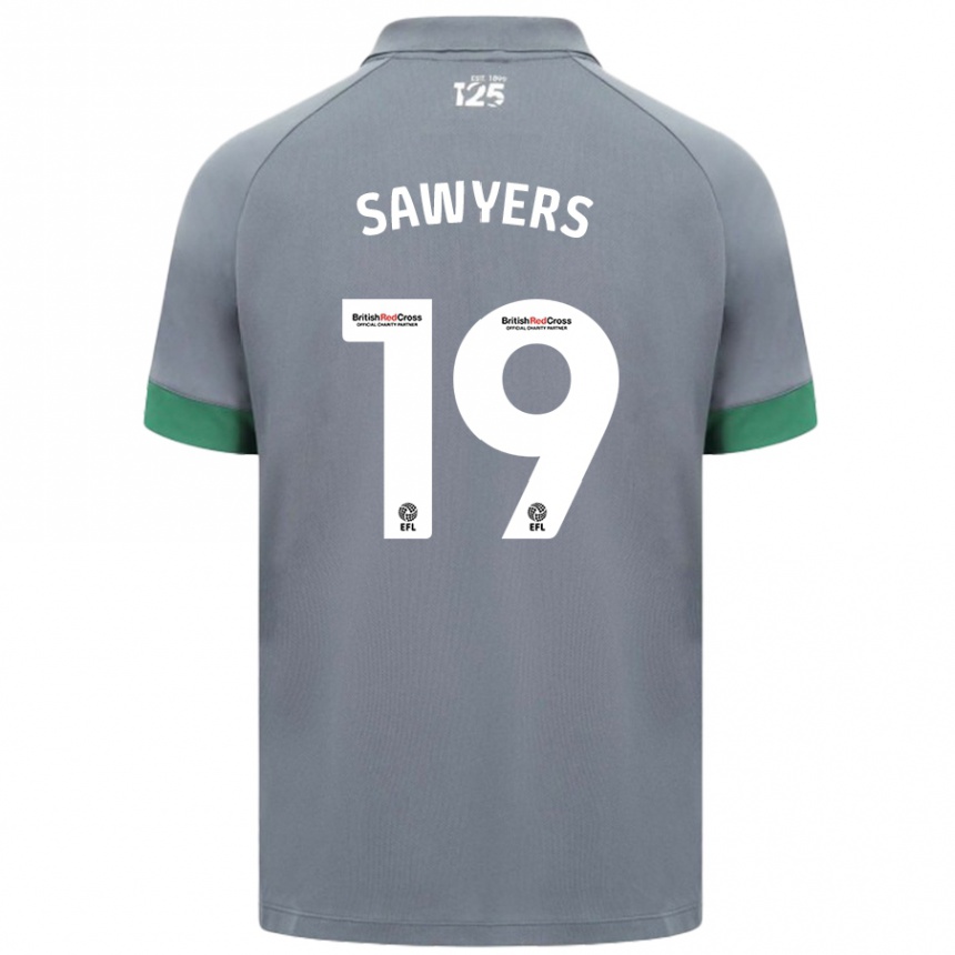 Kids Football Romaine Sawyers #19 Dark Gray Away Jersey 2024/25 T-Shirt Nz