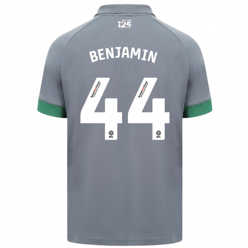 Kids Football Xavier Benjamin #44 Dark Gray Away Jersey 2024/25 T-Shirt Nz