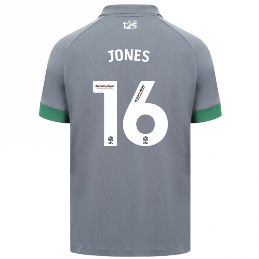 Kids Football Ellie Jones #16 Dark Gray Away Jersey 2024/25 T-Shirt Nz