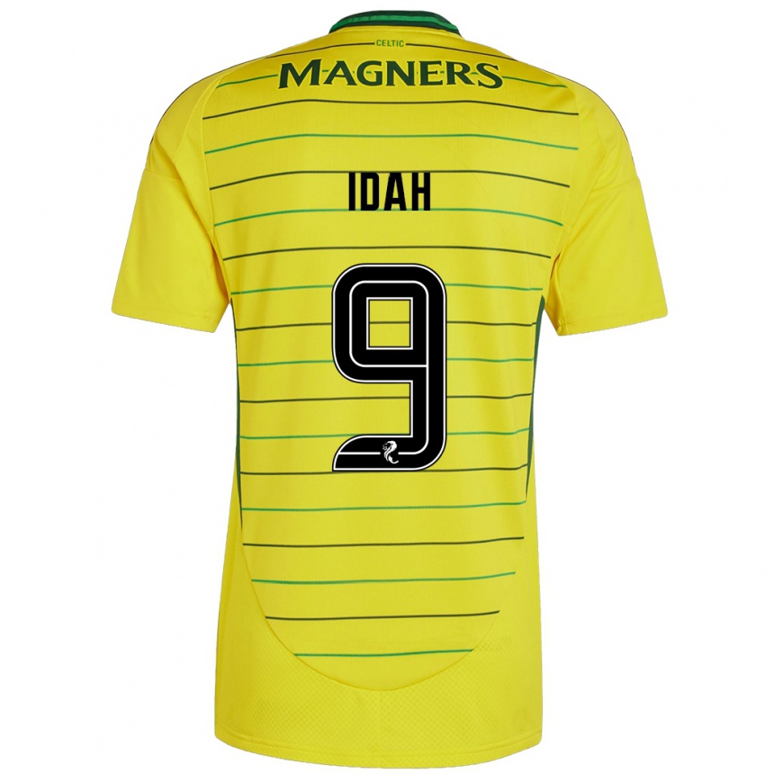 Kids Football Adam Idah #9 Yellow Away Jersey 2024/25 T-Shirt Nz