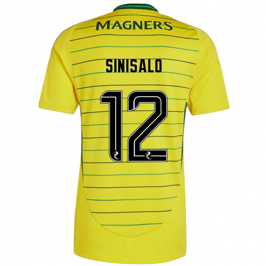 Kids Football Viljami Sinisalo #12 Yellow Away Jersey 2024/25 T-Shirt Nz