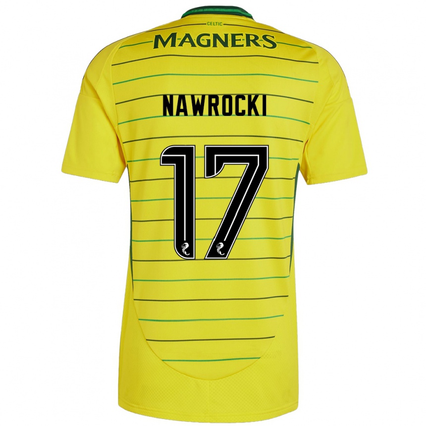 Kids Football Maik Nawrocki #17 Yellow Away Jersey 2024/25 T-Shirt Nz