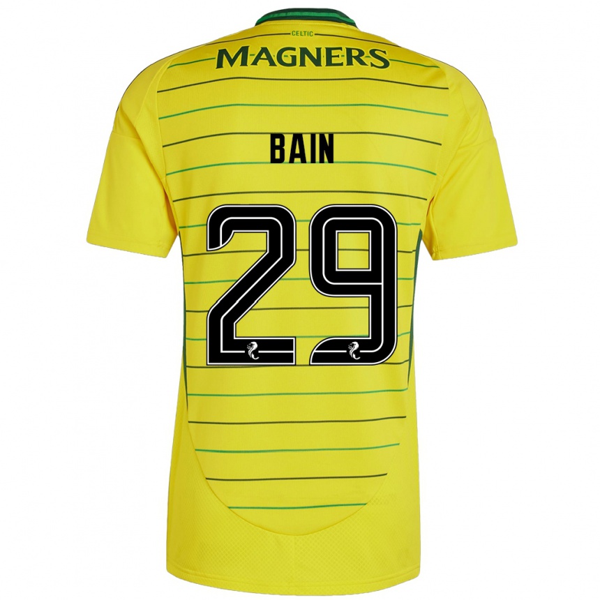 Kids Football Scott Bain #29 Yellow Away Jersey 2024/25 T-Shirt Nz