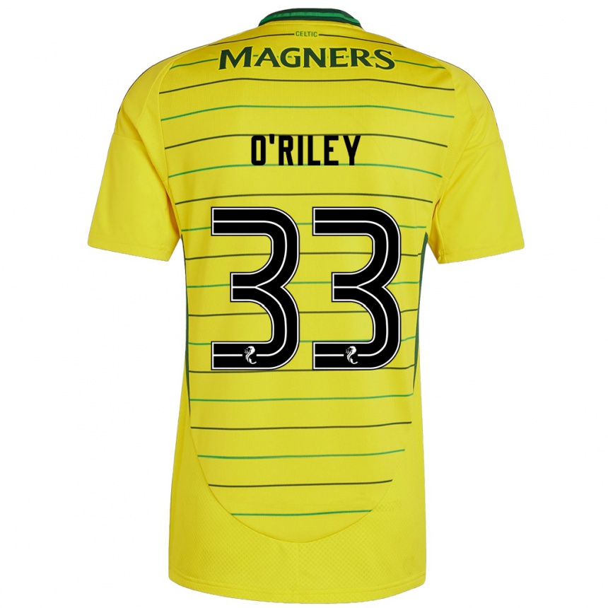 Kids Football Matt O'riley #33 Yellow Away Jersey 2024/25 T-Shirt Nz