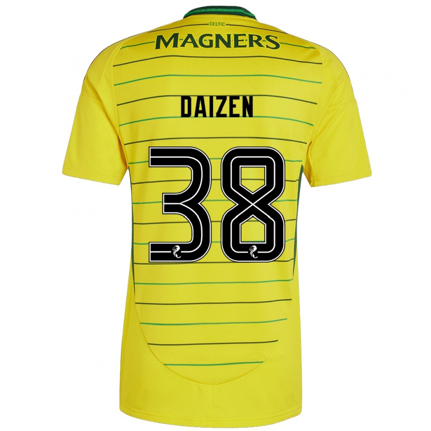 Kids Football Daizen Maeda #38 Yellow Away Jersey 2024/25 T-Shirt Nz