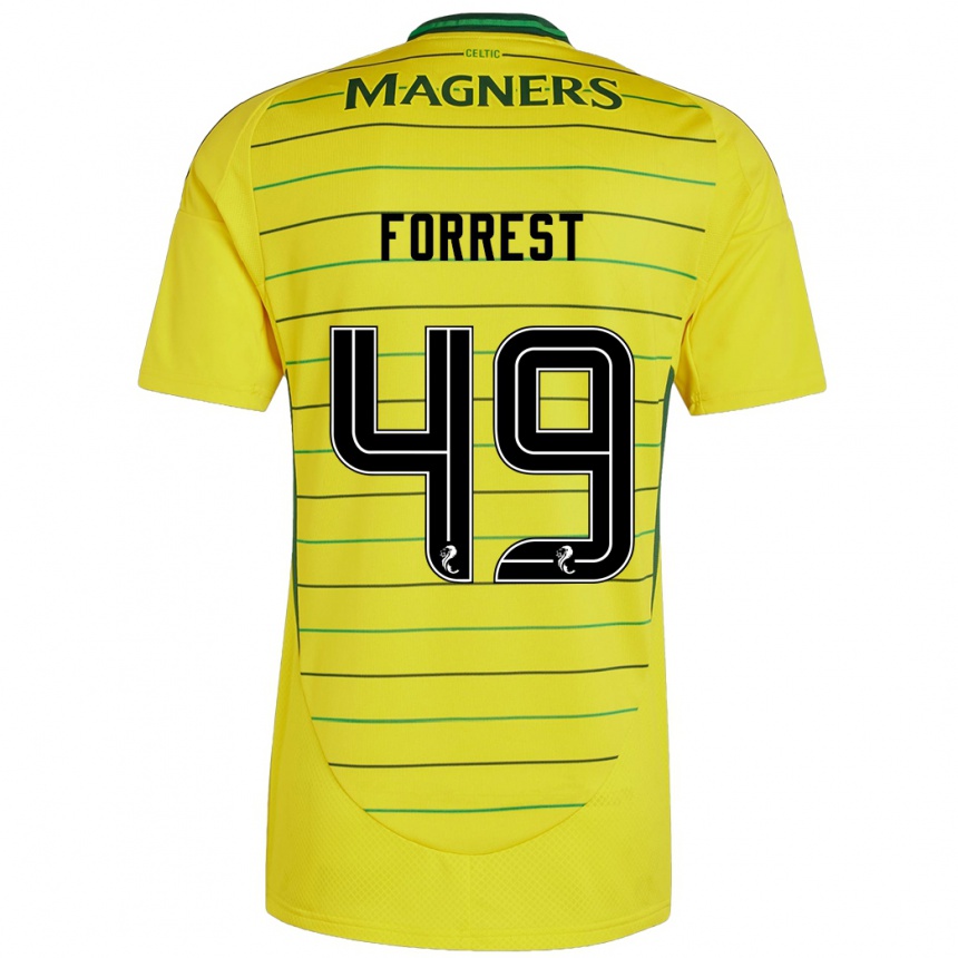 Kids Football James Forrest #49 Yellow Away Jersey 2024/25 T-Shirt Nz