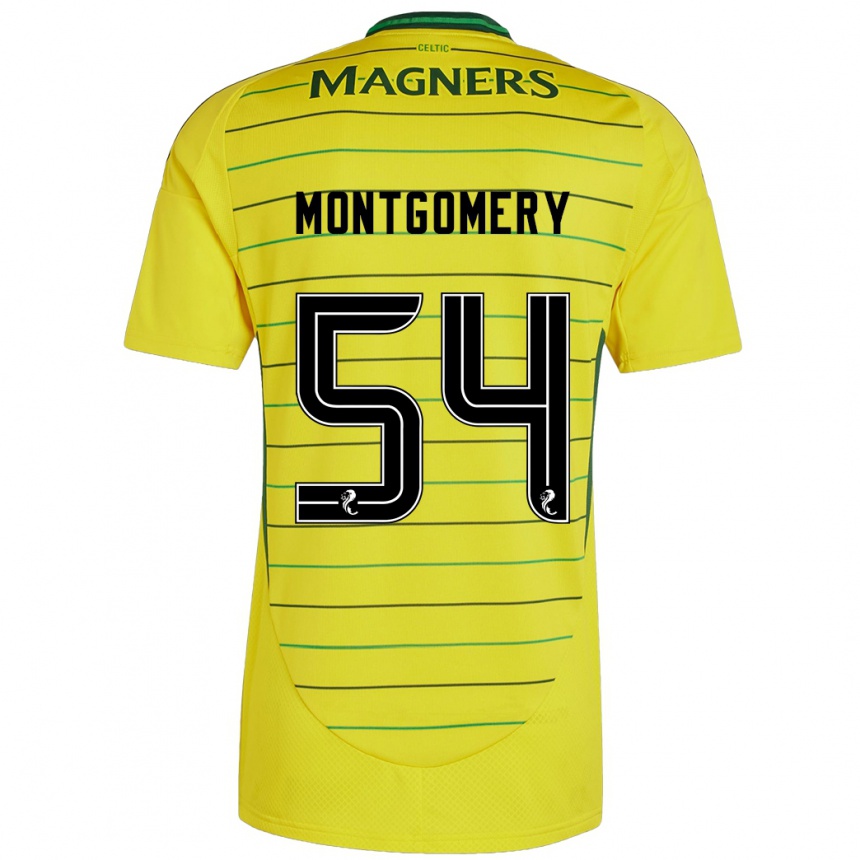 Kids Football Adam Montgomery #54 Yellow Away Jersey 2024/25 T-Shirt Nz