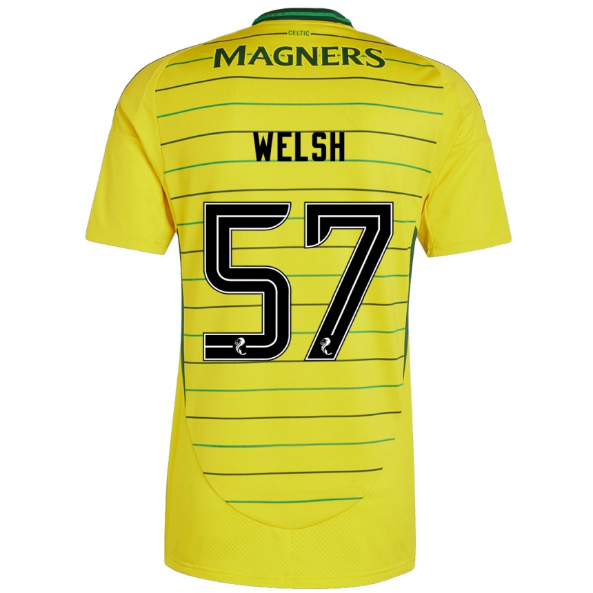 Kids Football Stephen Welsh #57 Yellow Away Jersey 2024/25 T-Shirt Nz