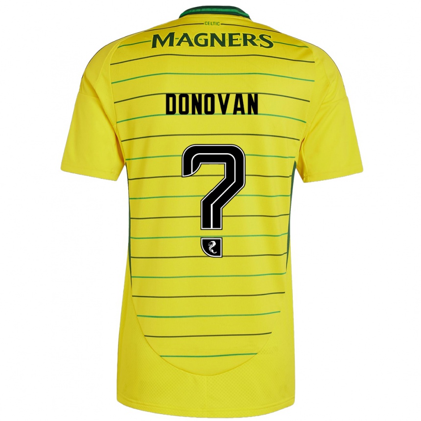 Kids Football Colby Donovan #0 Yellow Away Jersey 2024/25 T-Shirt Nz