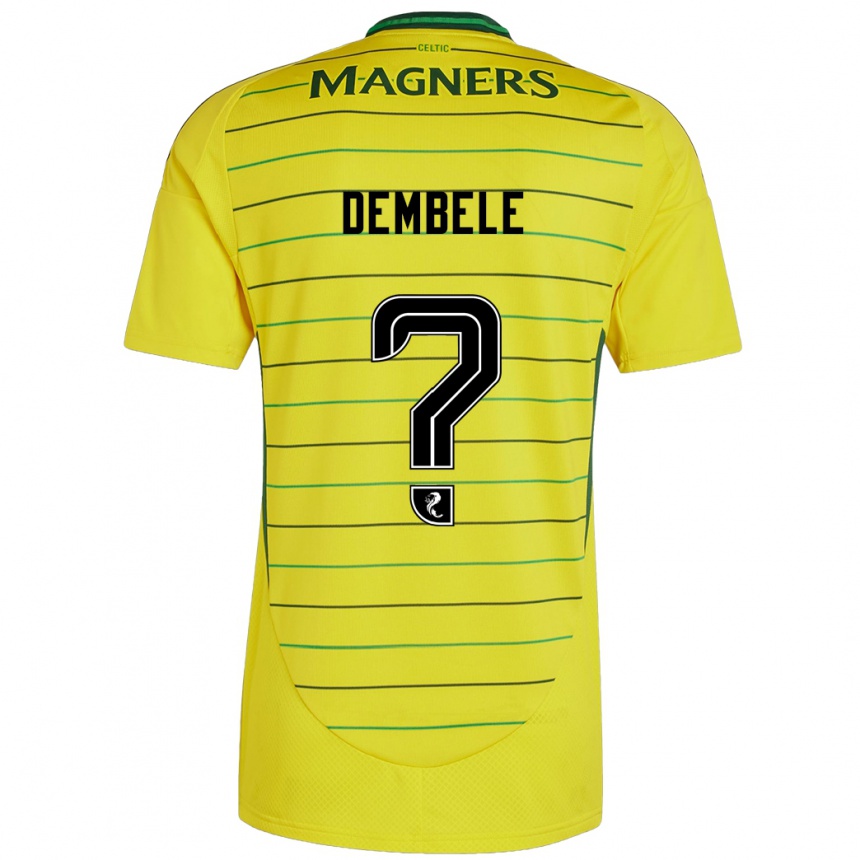 Kids Football Hassan Dembele #0 Yellow Away Jersey 2024/25 T-Shirt Nz