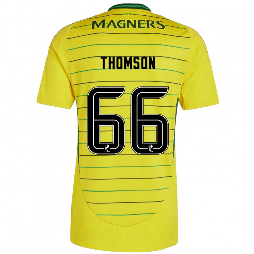 Kids Football Corey Thomson #66 Yellow Away Jersey 2024/25 T-Shirt Nz