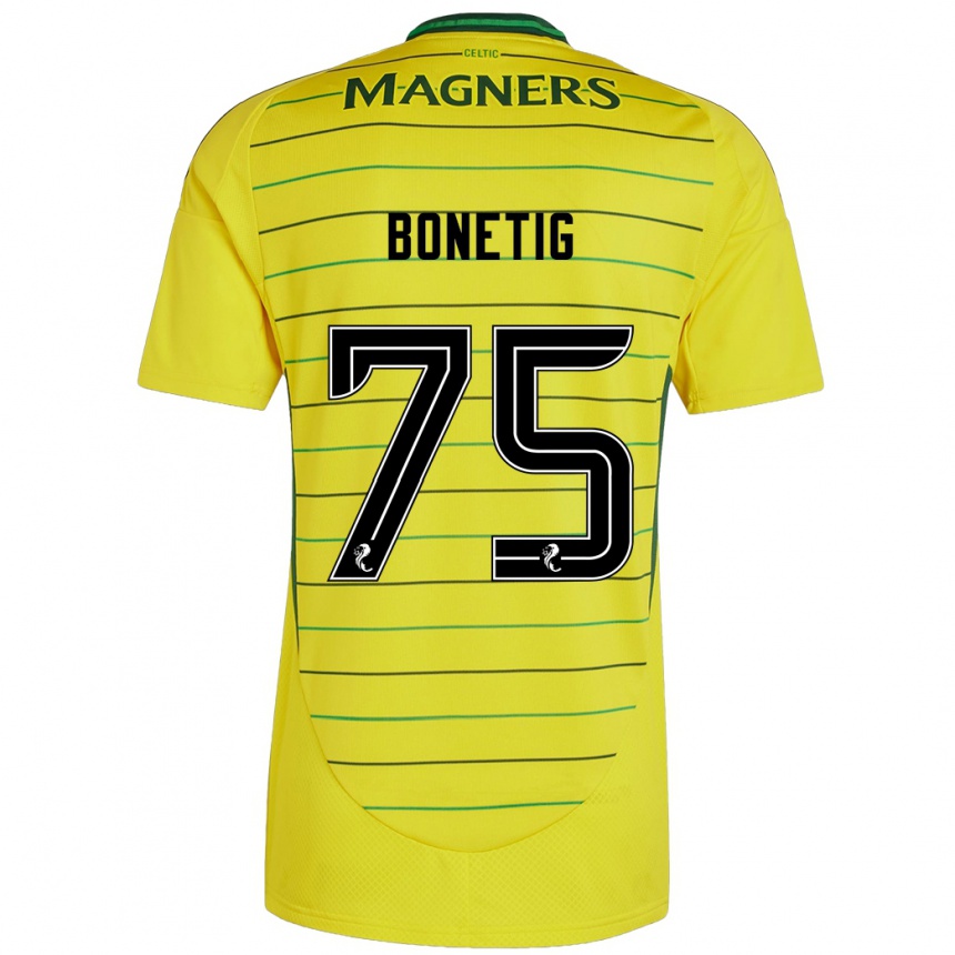 Kids Football Liam Bonetig #75 Yellow Away Jersey 2024/25 T-Shirt Nz