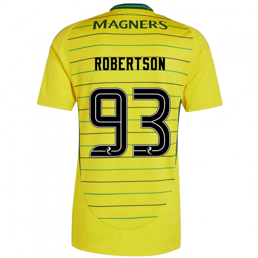 Kids Football Mitchell Robertson #93 Yellow Away Jersey 2024/25 T-Shirt Nz