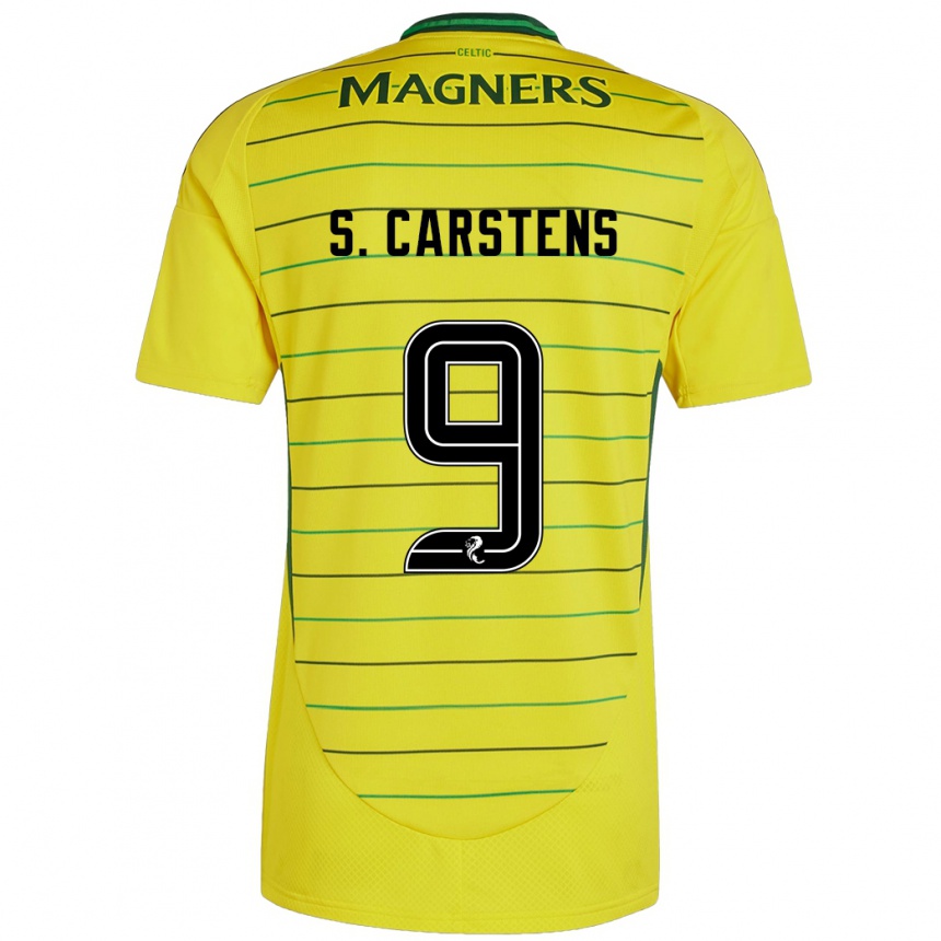 Kids Football Signe Carstens #9 Yellow Away Jersey 2024/25 T-Shirt Nz