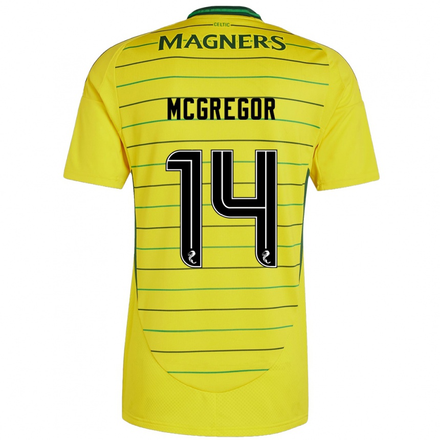 Kids Football Shannon Mcgregor #14 Yellow Away Jersey 2024/25 T-Shirt Nz