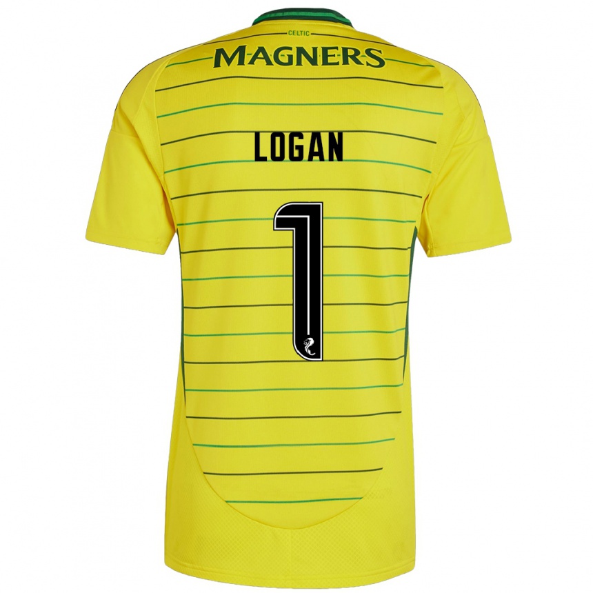 Kids Football Chloe Logan #1 Yellow Away Jersey 2024/25 T-Shirt Nz