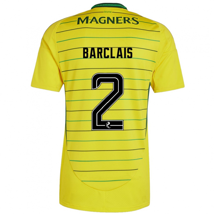 Kids Football Celya Barclais #2 Yellow Away Jersey 2024/25 T-Shirt Nz