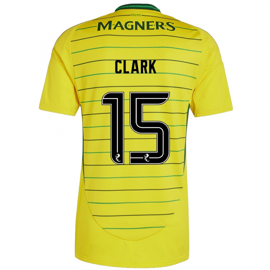 Kids Football Kelly Clark #15 Yellow Away Jersey 2024/25 T-Shirt Nz