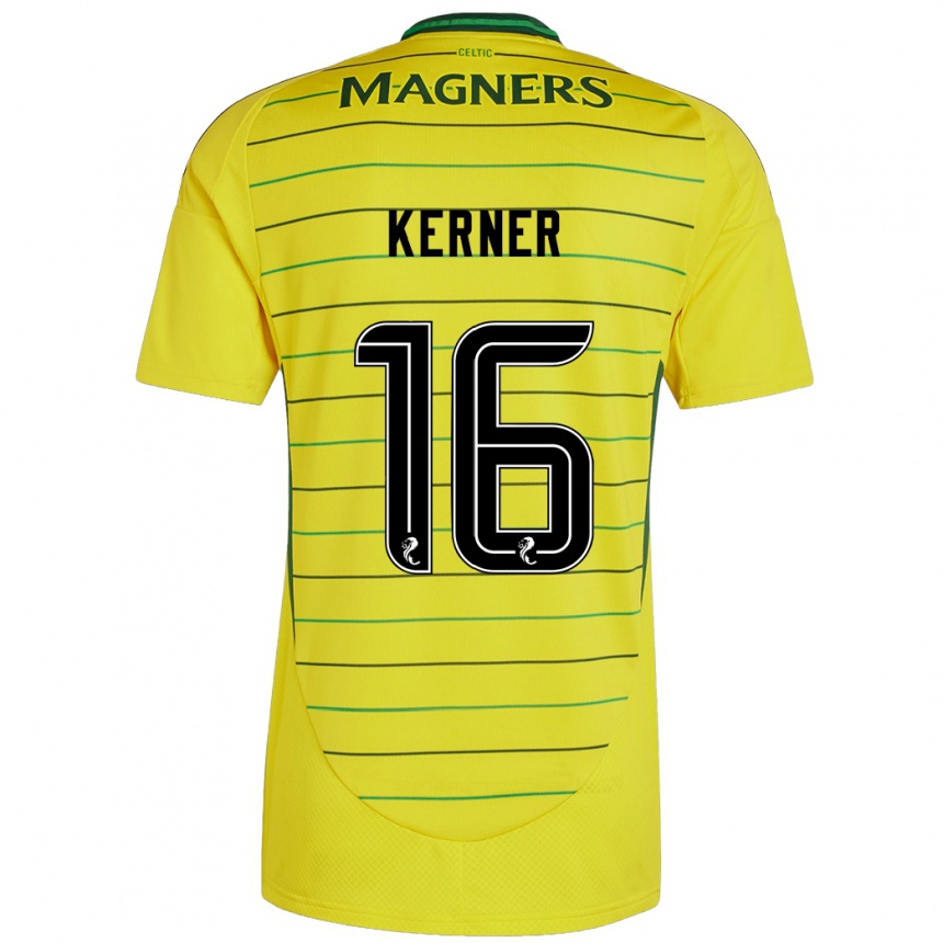 Kids Football Hana Kerner #16 Yellow Away Jersey 2024/25 T-Shirt Nz