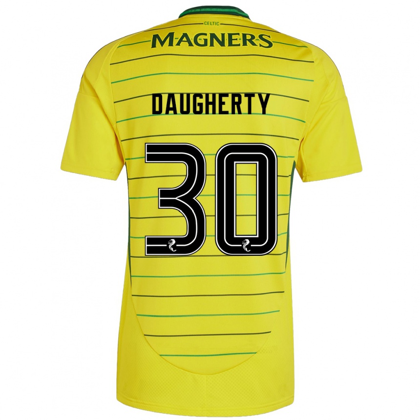 Kids Football Kelsey Daugherty #30 Yellow Away Jersey 2024/25 T-Shirt Nz