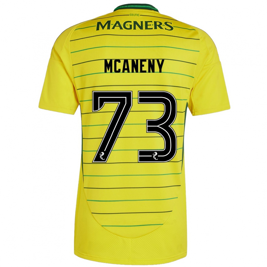 Kids Football Maria Mcaneny #73 Yellow Away Jersey 2024/25 T-Shirt Nz