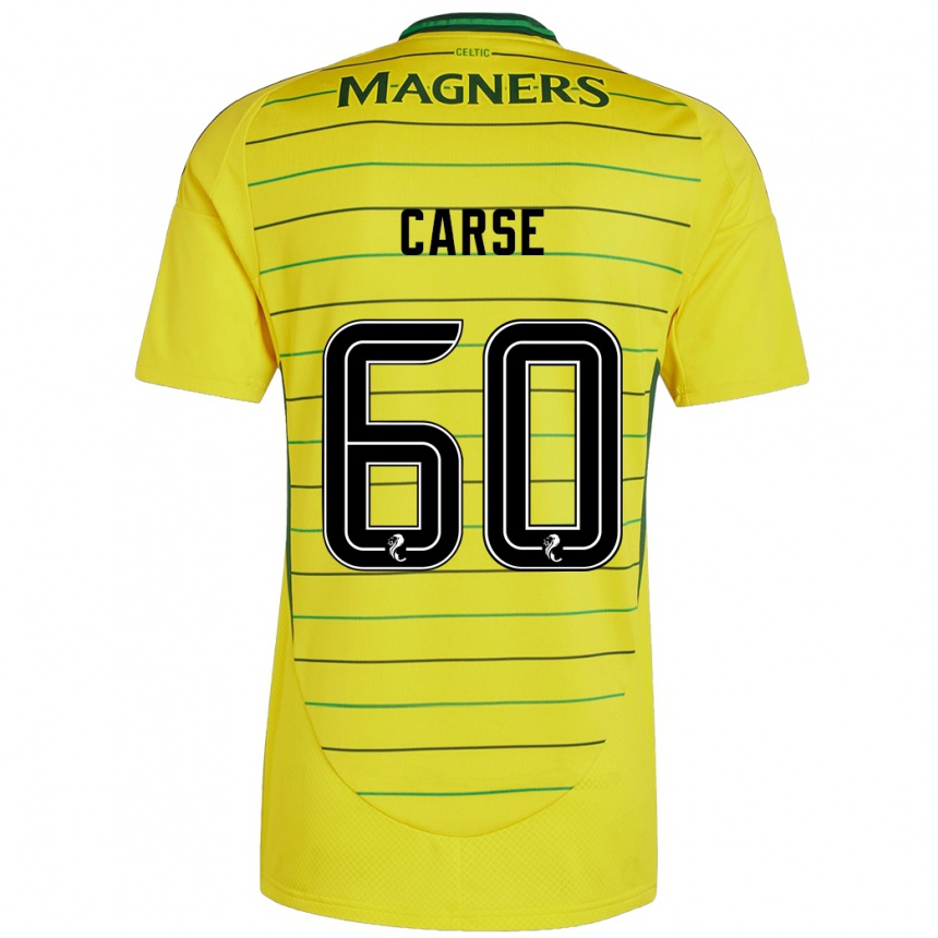 Kids Football Mackenzie Carse #60 Yellow Away Jersey 2024/25 T-Shirt Nz