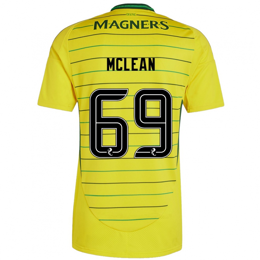 Kids Football Kai Mclean #69 Yellow Away Jersey 2024/25 T-Shirt Nz