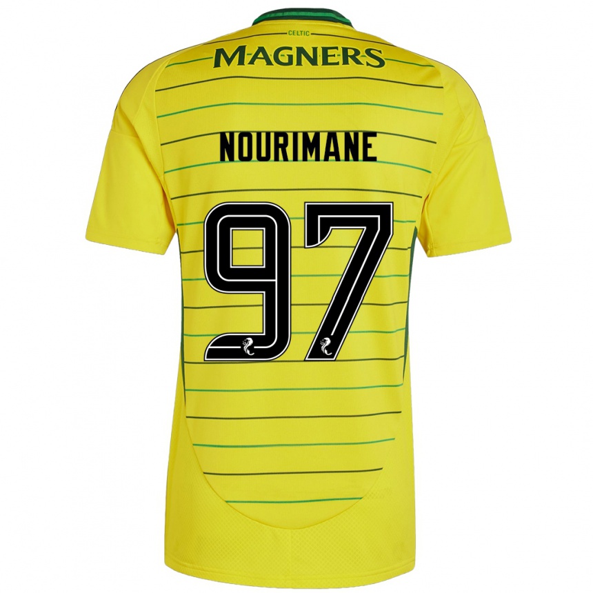 Kids Football Addi Nourimane #97 Yellow Away Jersey 2024/25 T-Shirt Nz