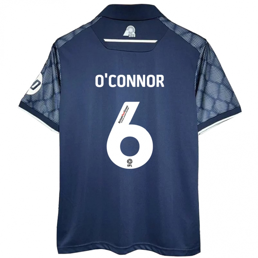 Kids Football Thomas O'connor #6 Black Away Jersey 2024/25 T-Shirt Nz