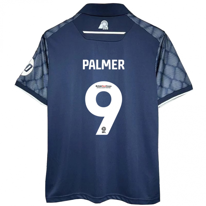 Kids Football Ollie Palmer #9 Black Away Jersey 2024/25 T-Shirt Nz