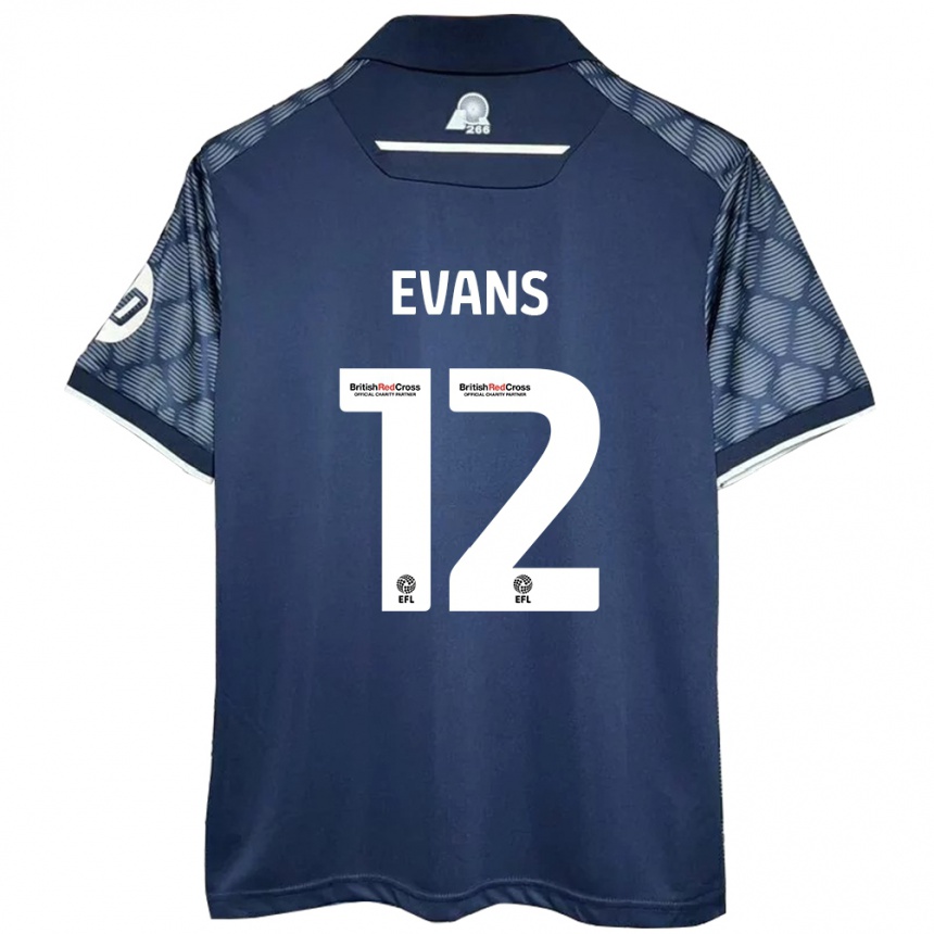 Kids Football George Evans #12 Black Away Jersey 2024/25 T-Shirt Nz