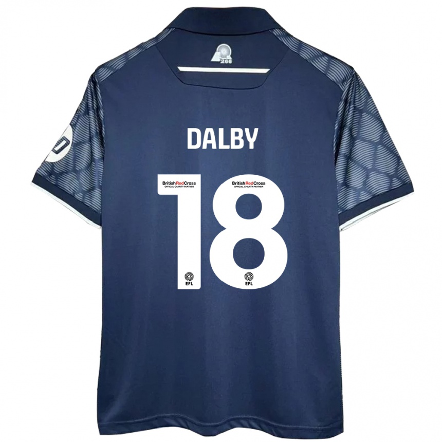 Kids Football Sam Dalby #18 Black Away Jersey 2024/25 T-Shirt Nz