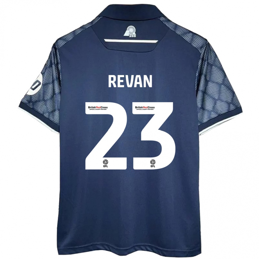 Kids Football Sebastian Revan #23 Black Away Jersey 2024/25 T-Shirt Nz