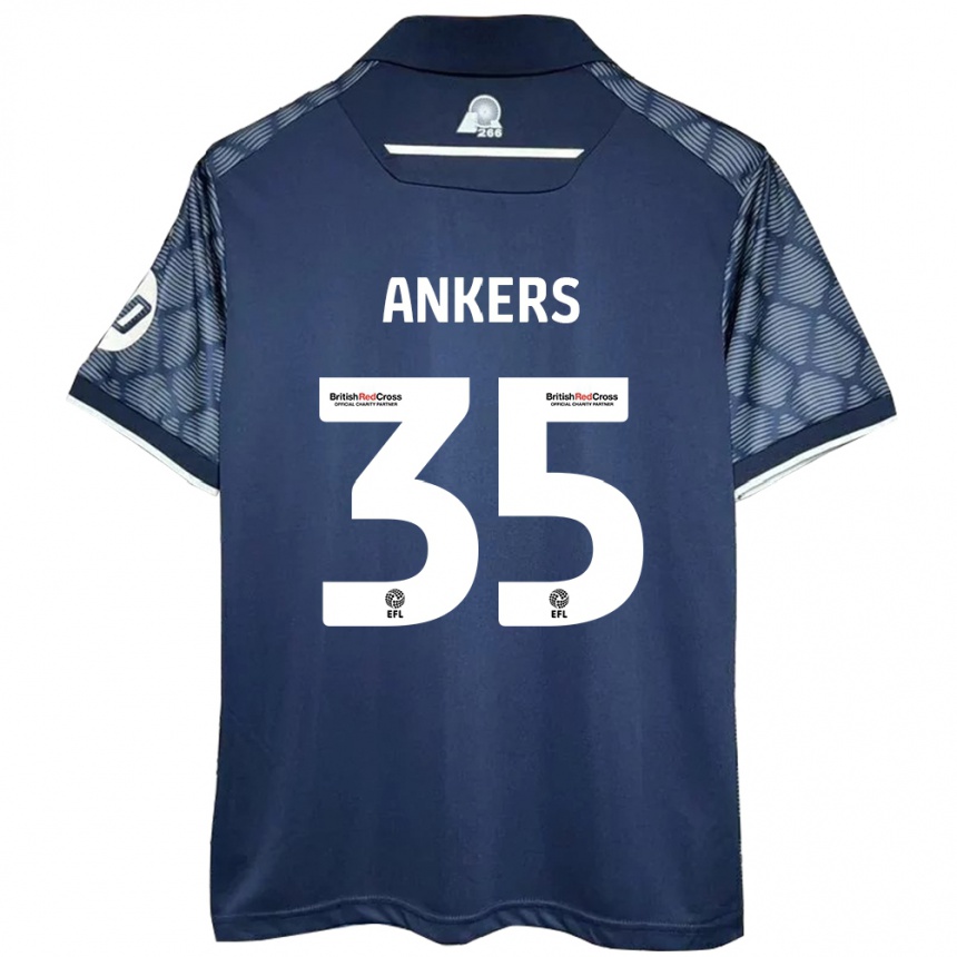 Kids Football Chloe Ankers #35 Black Away Jersey 2024/25 T-Shirt Nz