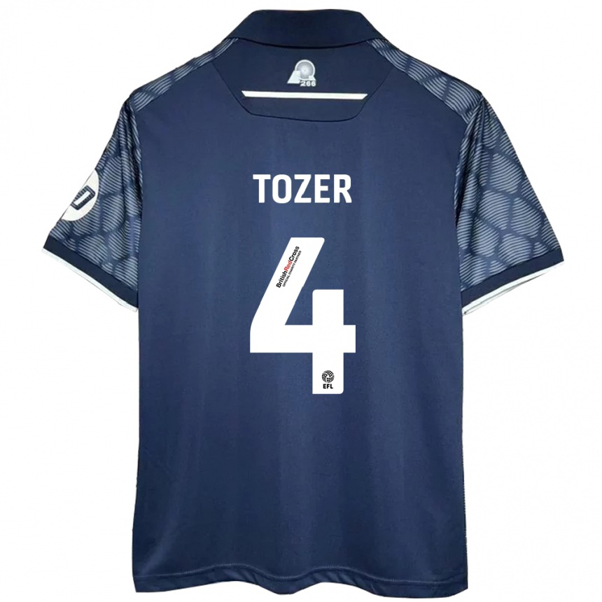 Kids Football Ben Tozer #4 Black Away Jersey 2024/25 T-Shirt Nz