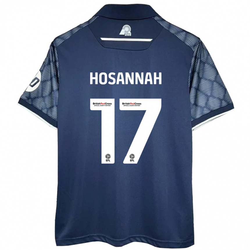 Kids Football Bryce Hosannah #17 Black Away Jersey 2024/25 T-Shirt Nz