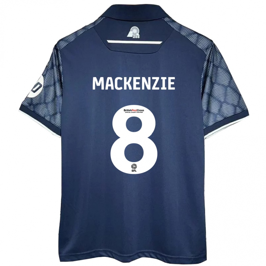 Kids Football Libby Mackenzie #8 Black Away Jersey 2024/25 T-Shirt Nz