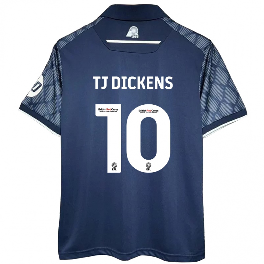 Kids Football Tonicha Tj Dickens #10 Black Away Jersey 2024/25 T-Shirt Nz