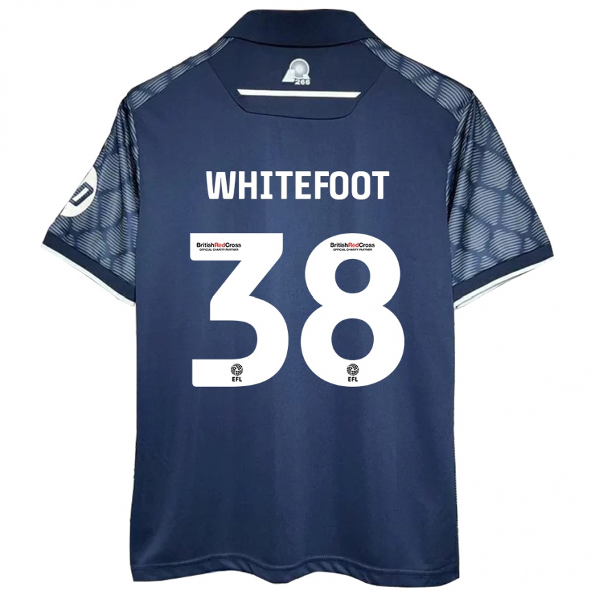 Kids Football Lily Whitefoot #38 Black Away Jersey 2024/25 T-Shirt Nz