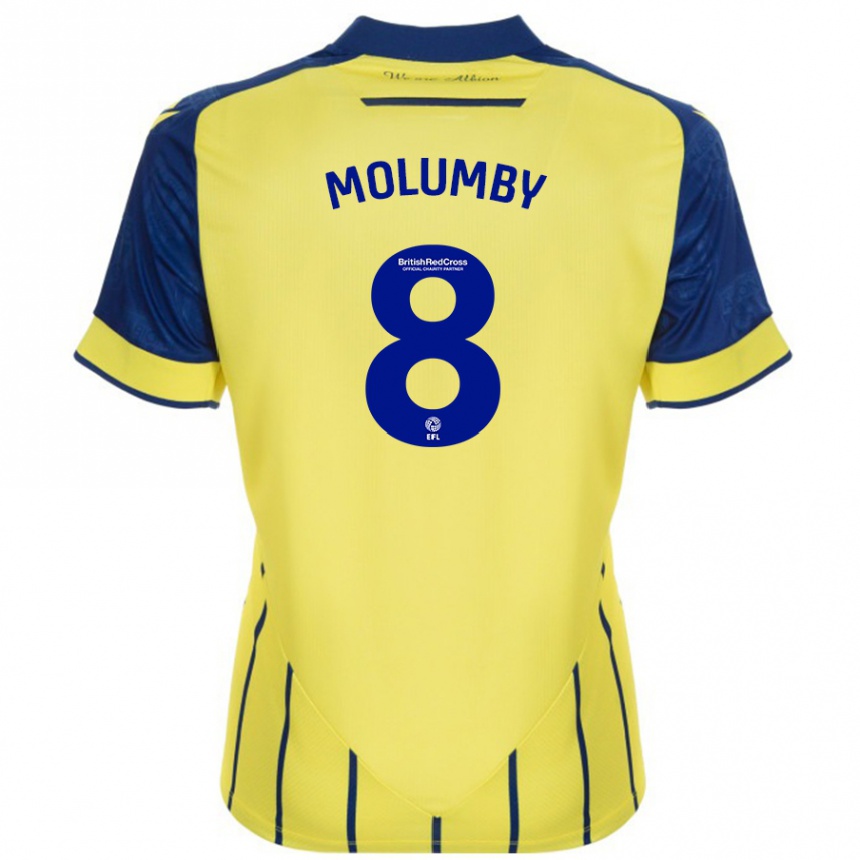 Kids Football Jayson Molumby #8 Yellow Blue Away Jersey 2024/25 T-Shirt Nz