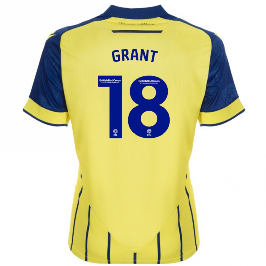 Kids Football Karlan Grant #18 Yellow Blue Away Jersey 2024/25 T-Shirt Nz