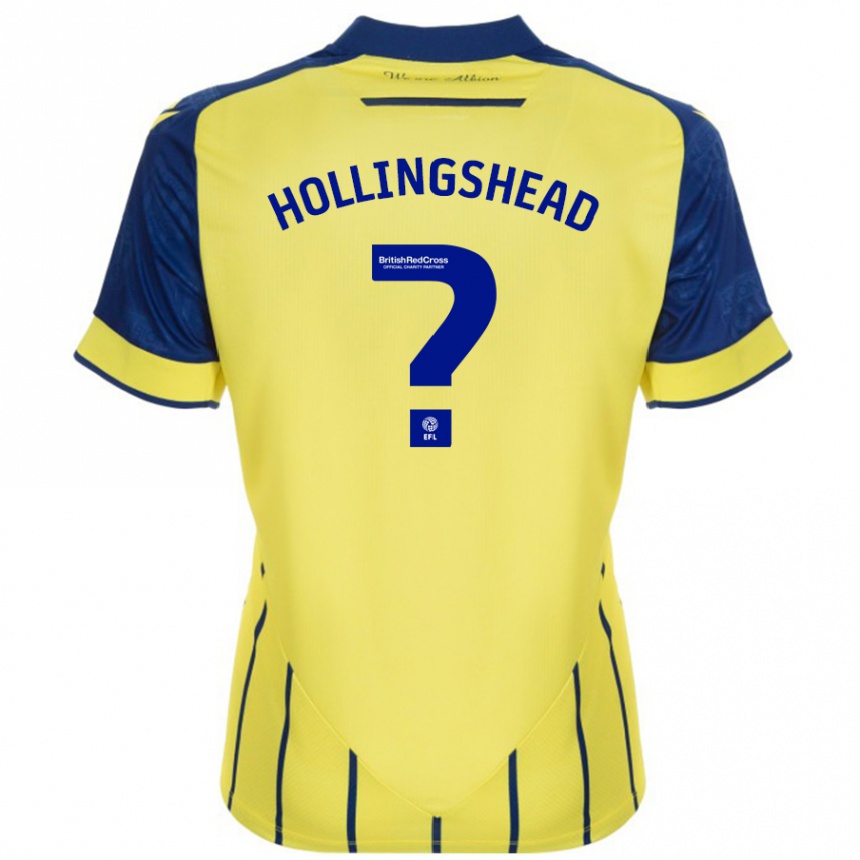 Kids Football Ronnie Hollingshead #0 Yellow Blue Away Jersey 2024/25 T-Shirt Nz