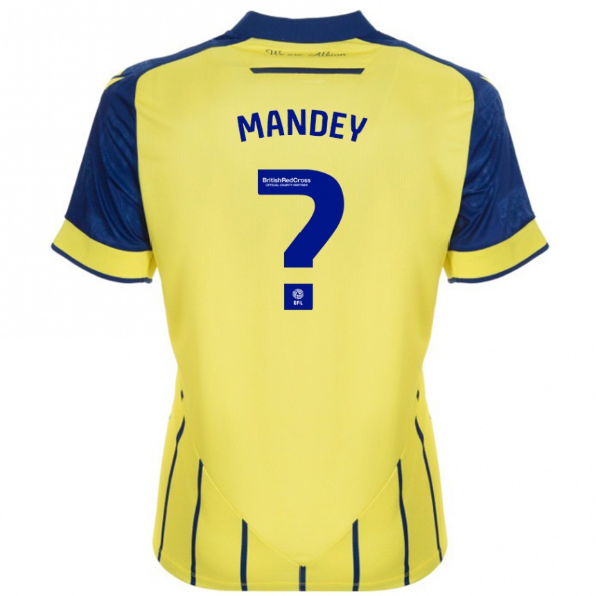 Kids Football Souleyman Mandey #0 Yellow Blue Away Jersey 2024/25 T-Shirt Nz